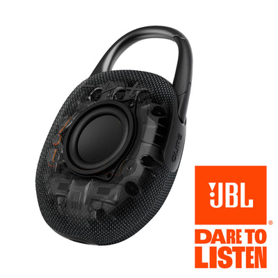 Two JBL Clip 5 speakers paired for stereo with expanded listening benefit