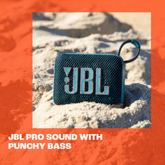 JBL Go 4 primer plano de rejilla con materiales reciclados