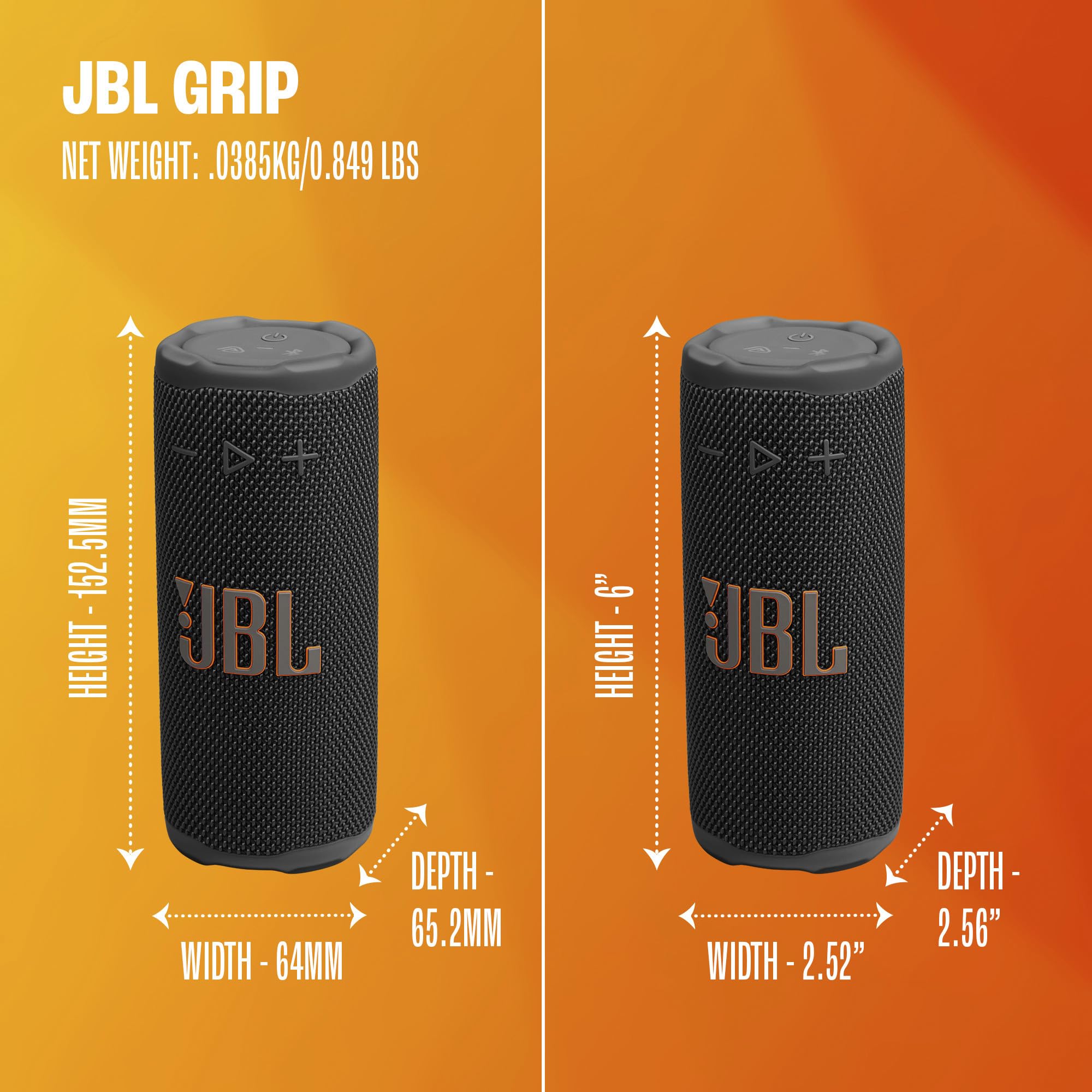 JBL Grip tras caída sobre concreto resaltando diseño drop-proof