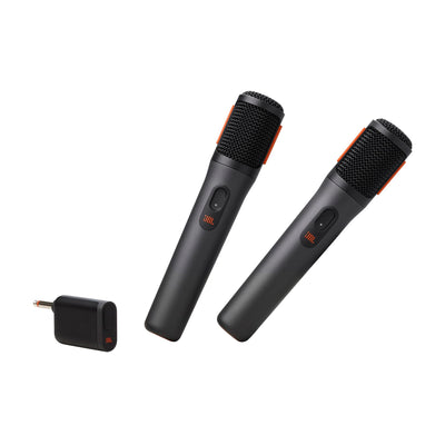JBL micrófono frontal mostrando diseño y control, mejora la voz en directo