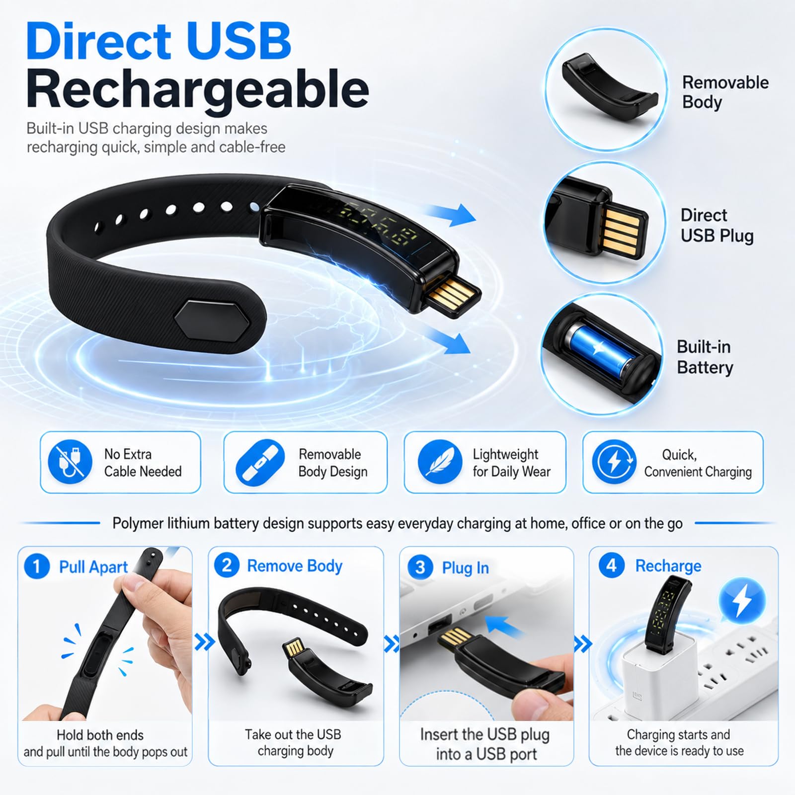 JEKIUDK pulsera en maleta ideal para viajes y habitaciones compartidas