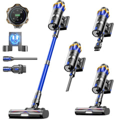 JELLYPIG X100 front view showing cordless stick design and floor head for versatile cleaning