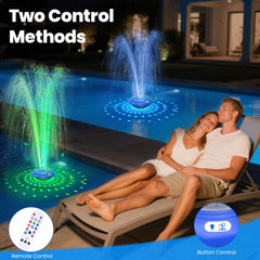 JEMULICE fountain producing a high 4.27ft water arc for dramatic pool effect and aeration benefit