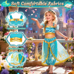 Jeowoqao green princess top close-up with sequins and soft fabric comfort