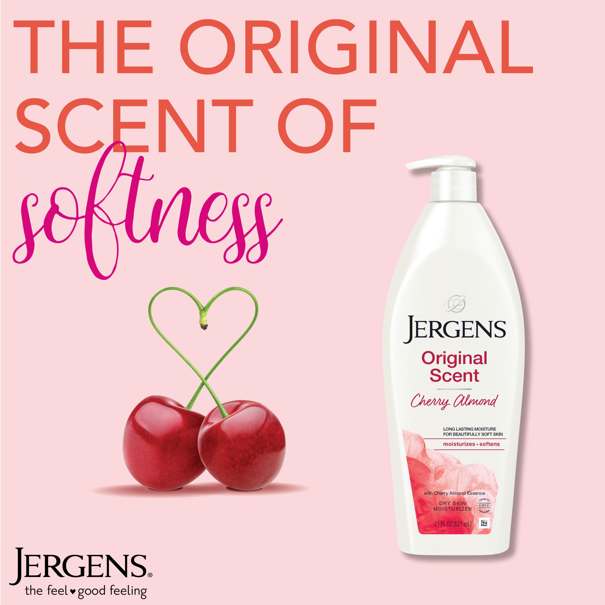 Jergens bottle beside clothing to show travel-friendly size and scale
