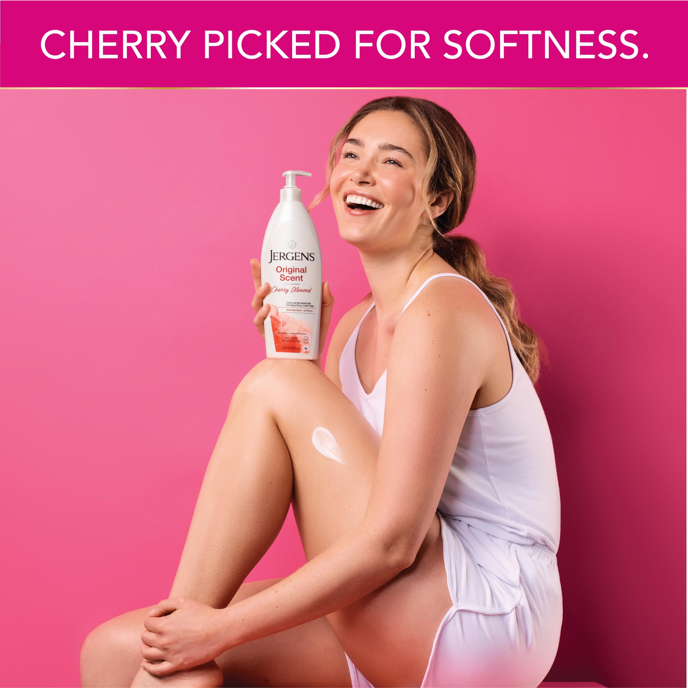 Close-up of Jergens label ingredients conveying nourishing formula details