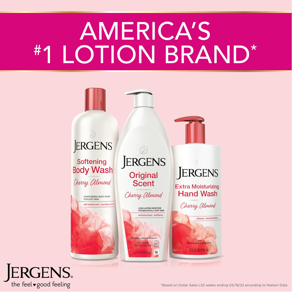 Jergens lotion on bathroom vanity creating a calm, everyday skincare routine