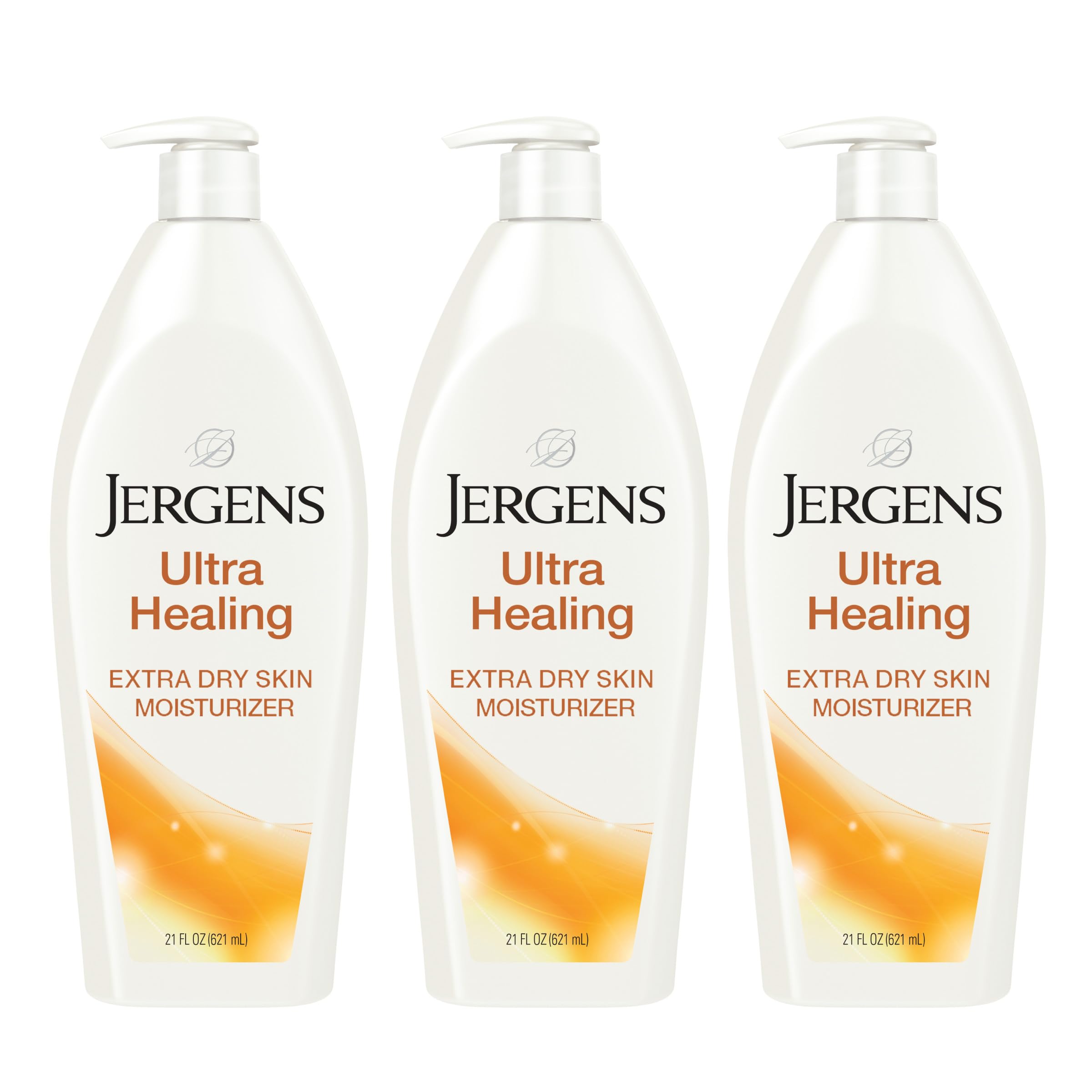 Jergens frasco frontal mostrando diseño y volumen para hidratación duradera