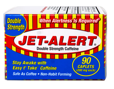 Jet-Alert caplet en plano cercano destacando la forma y beneficio portable