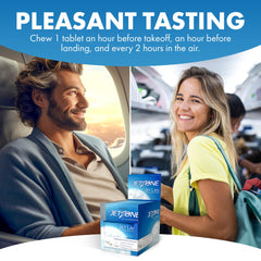 Masticables JetZone en mano listos para usar durante el viaje