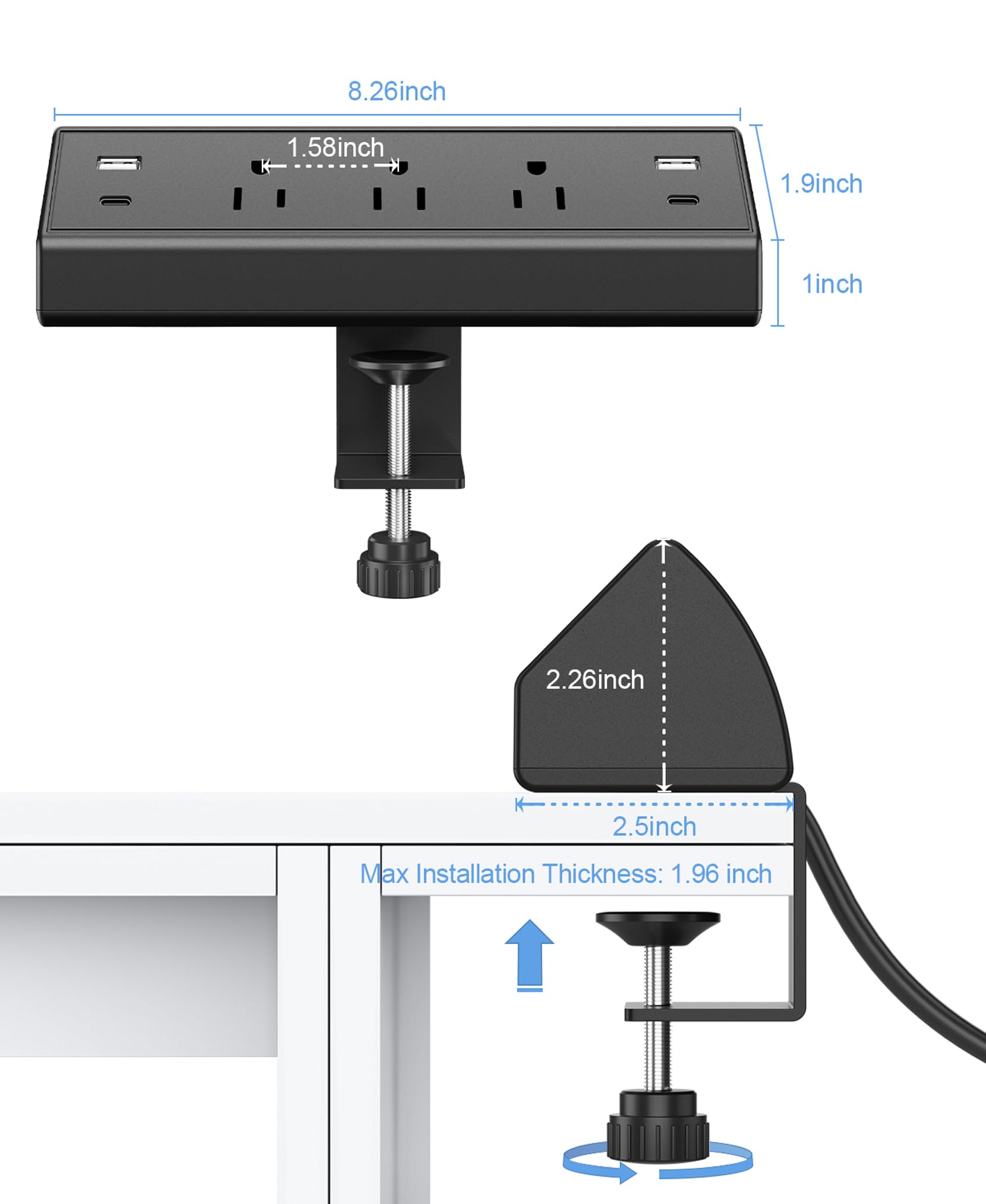 Jgstkcity estación de carga en escritorio home office para ordenar cables