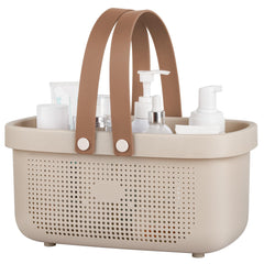JiatuA cesta frontal beige mostrando diseño y capacidad práctica