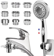 JIEYUMJ front packaging showing full faucet sprayer kit and benefits