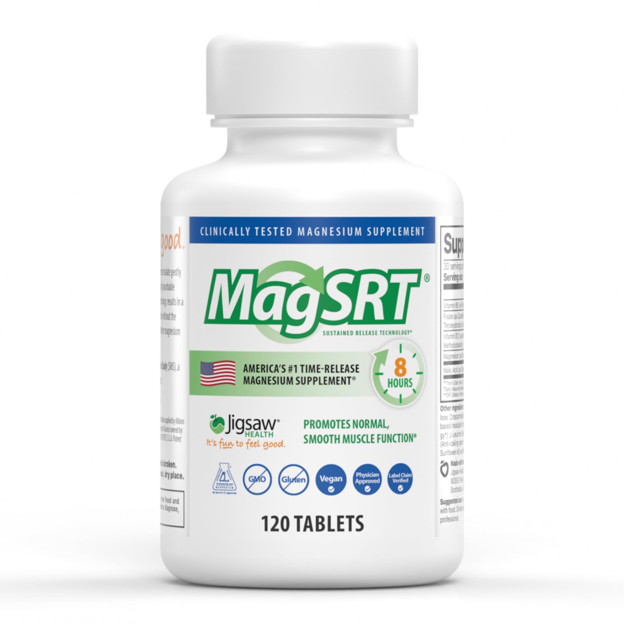 Jigsaw Health MagSRT vista frontal del envase con diseño claro y ventaja de absorción