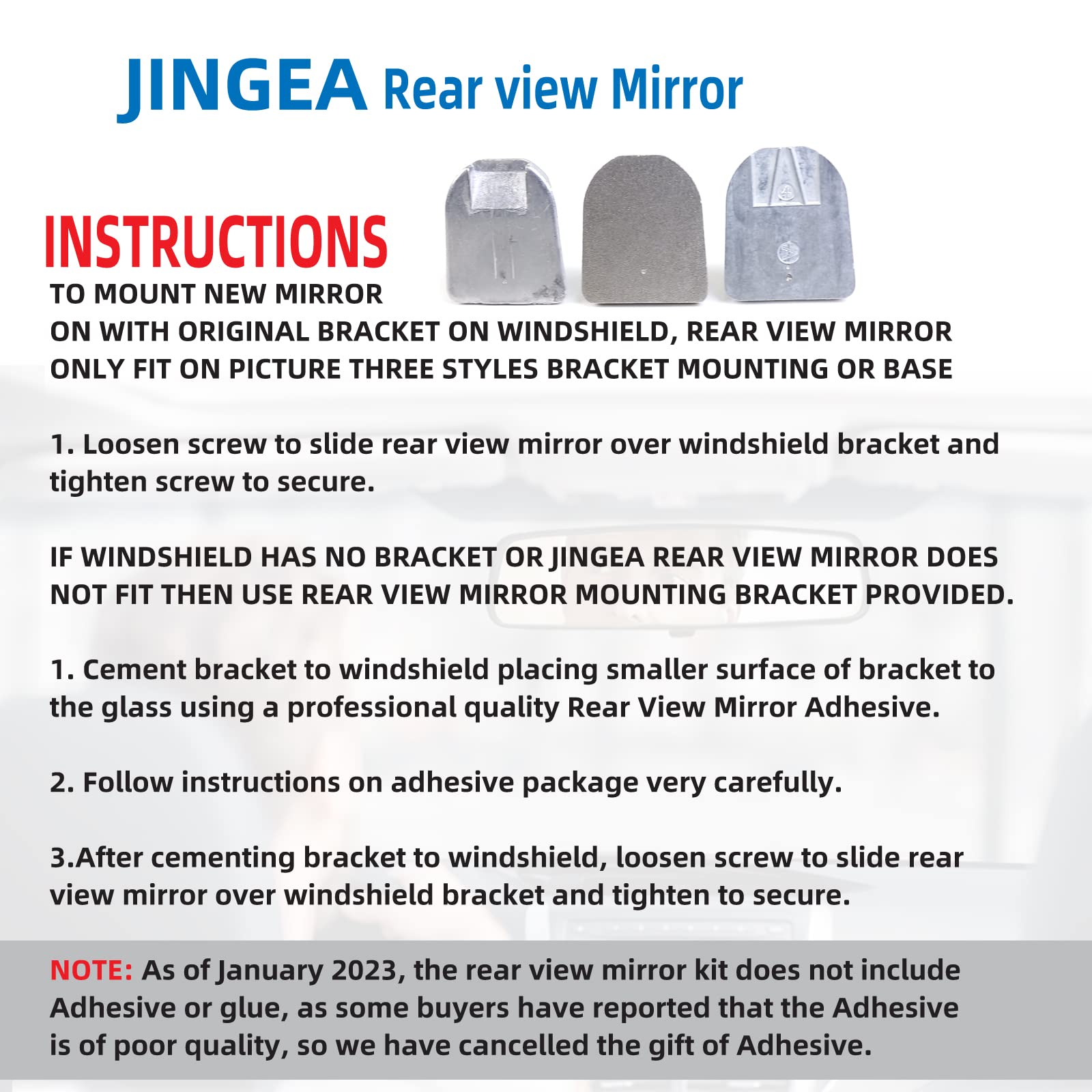 JINGEA close-up of mirror surface highlighting anti-glare coating for clearer night vision benefit