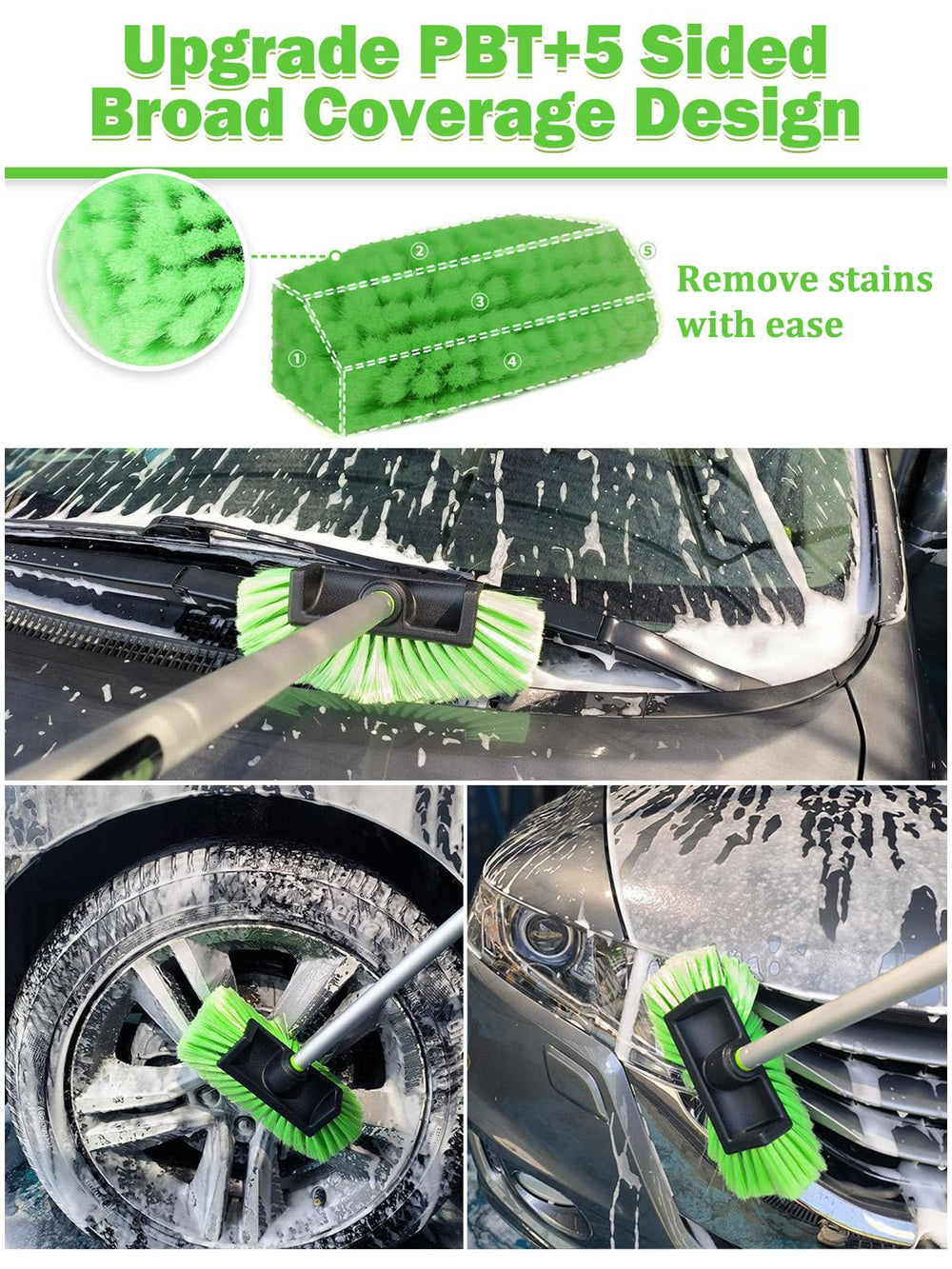 Jisejima uso en techo de vehículo con mango extensible para alcanzar zonas altas