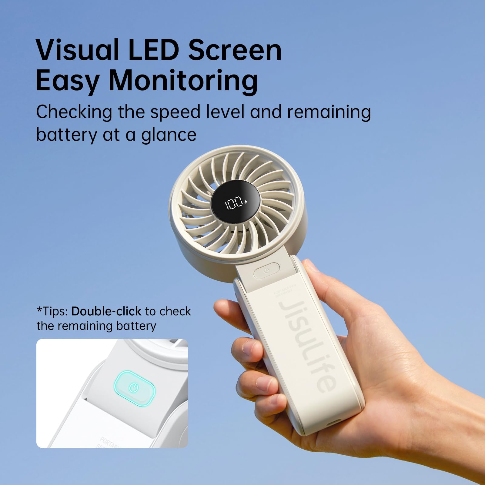 JISULIFE Life7 plegado 150 grados para ajustar la orientación del aire