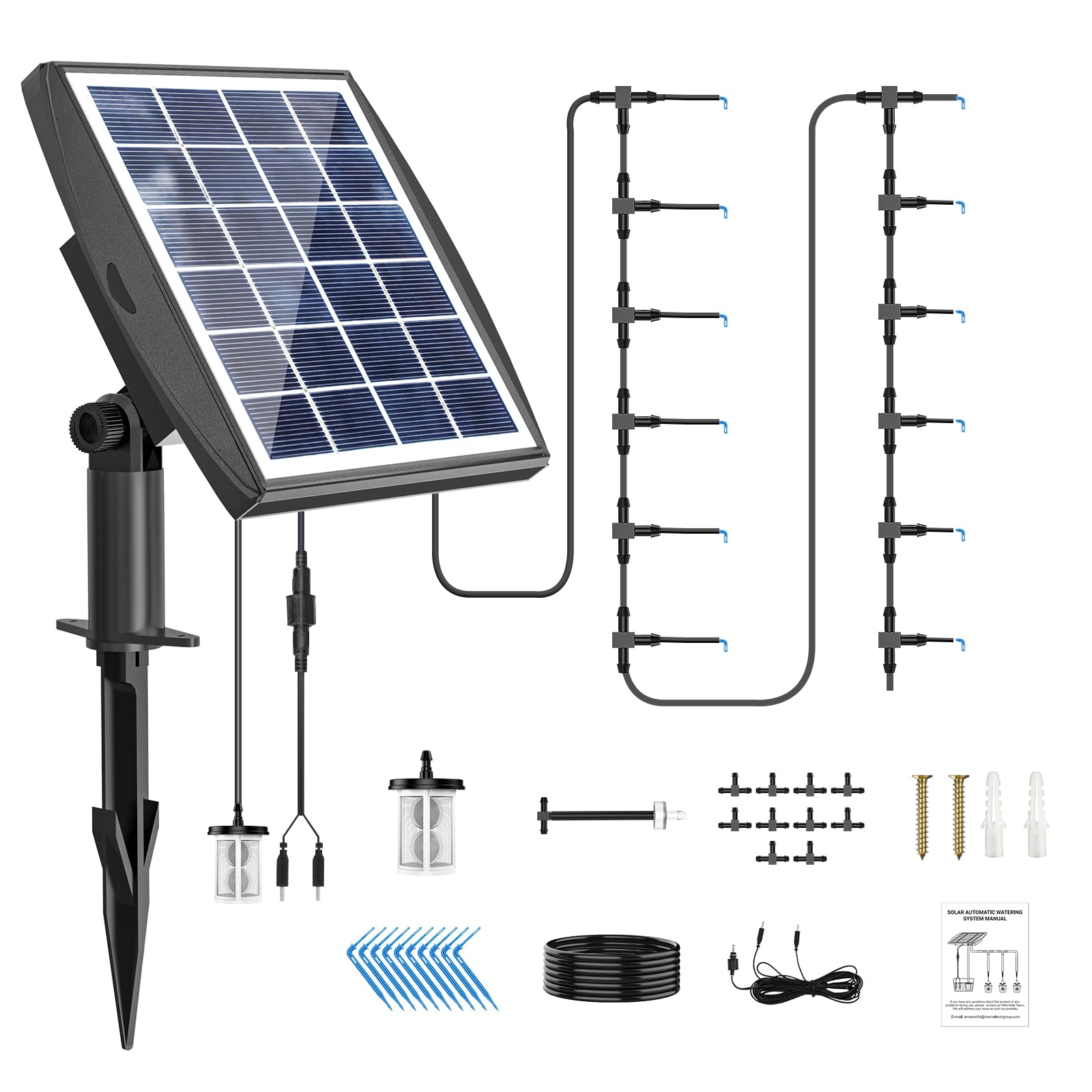 JIYANG front view assembled kit showing complete solar irrigation setup and easy installation