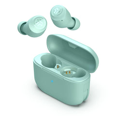 JLab Go Air Pop frontal en mint mostrando diseño compacto y atractivo