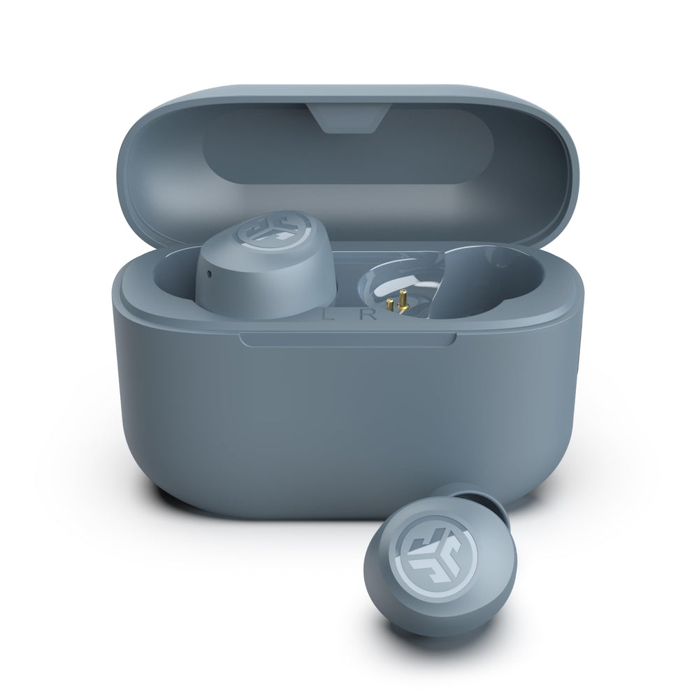 JLab auriculares frontales Slate mostrando diseño compacto y portabilidad