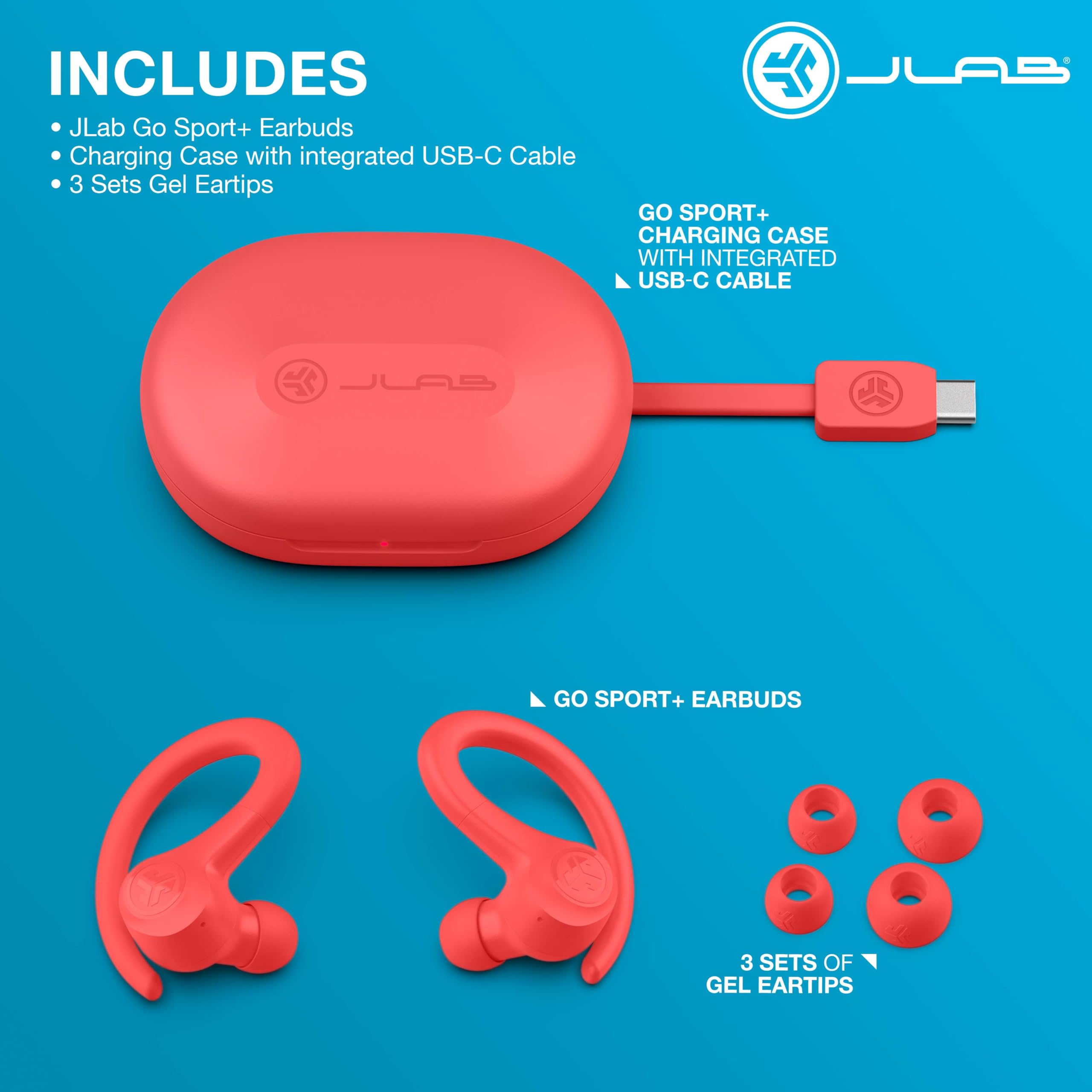 JLab Go Sport+ worn by runner showing active use and clear-calling benefit