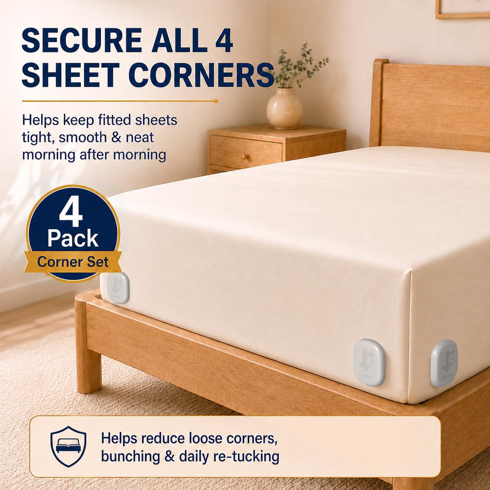 JNLODGE dormitorio con cama ordenada tras usar sujetadores mostrando resultado limpio