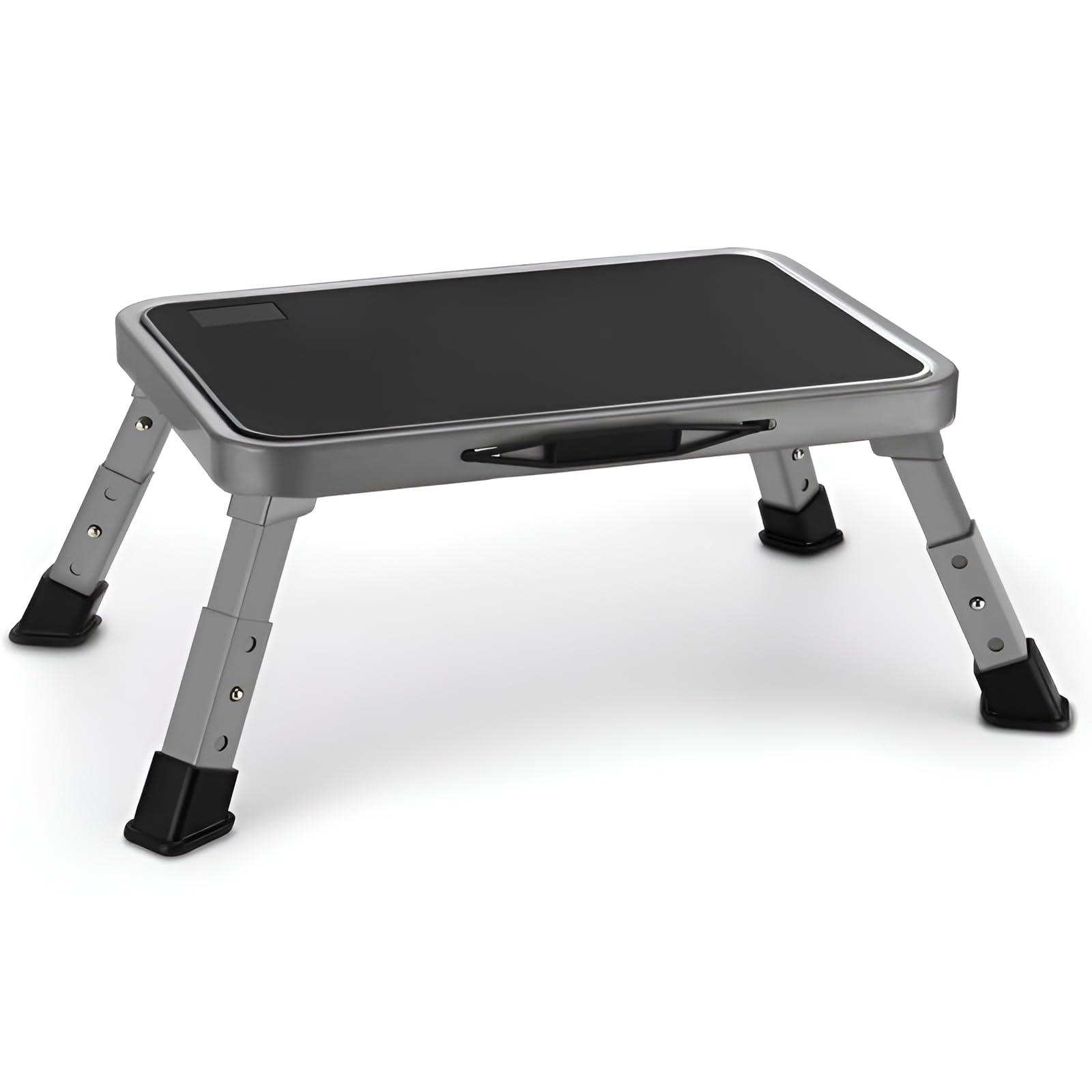 Jocauto taburete frontal plegado mostrando diseño compacto y fácil almacenamiento