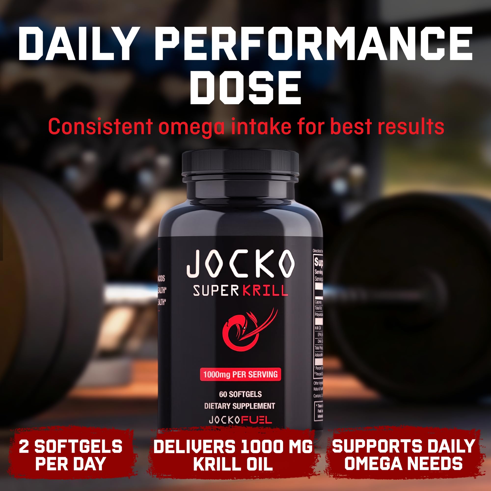 Jocko Fuel etiqueta con información nutricional y contenido de DHA/EPA