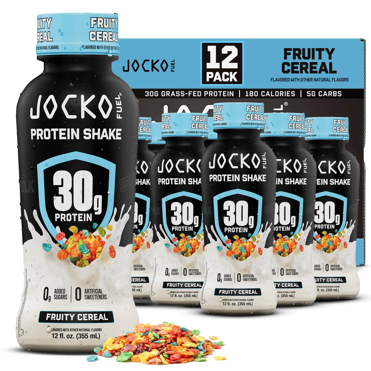 Jocko Fuel botella Mölk Fruity Cereal vista frontal mostrando marca y diseño, ideal para compra rápida