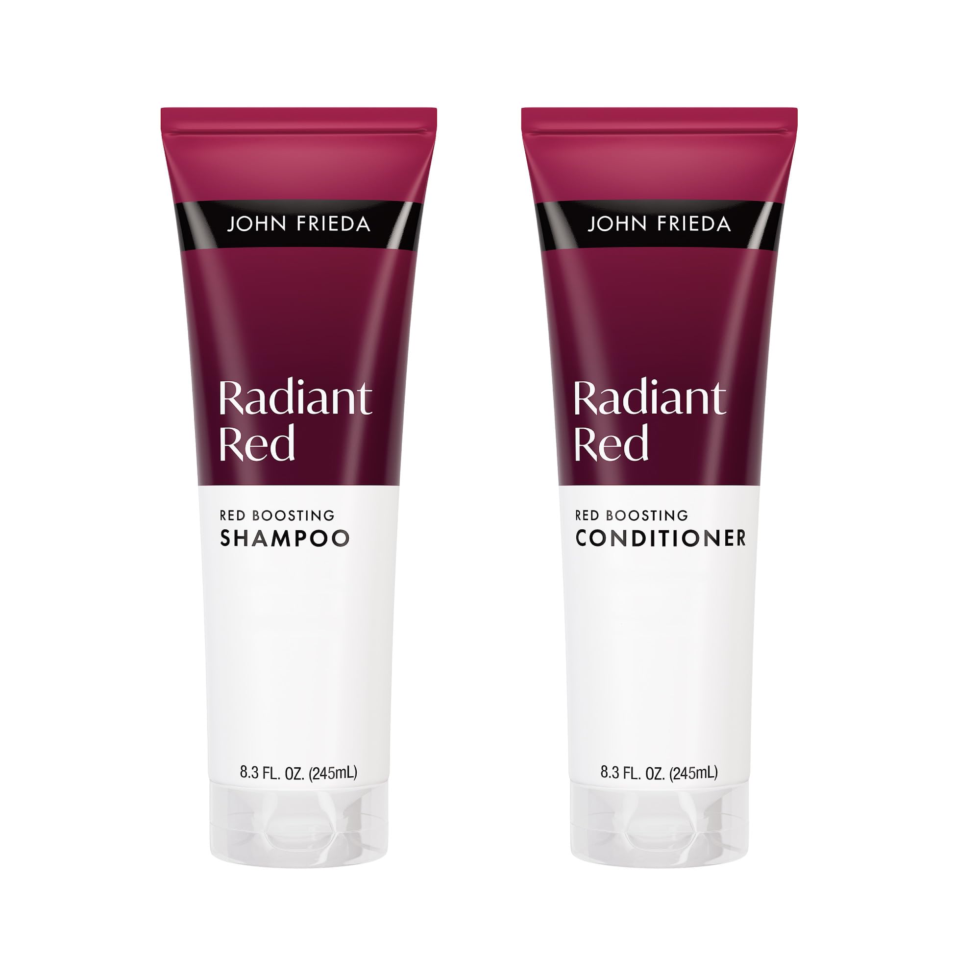 John Frieda pack frontal mostrando champú y acondicionador para mejor mantenimiento del color