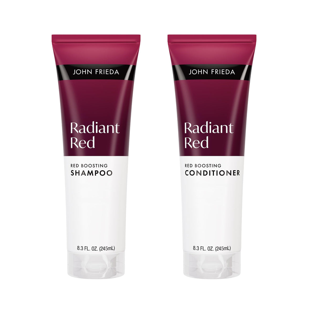 John Frieda pack frontal mostrando champú y acondicionador para mejor mantenimiento del color