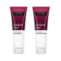 John Frieda pack frontal mostrando champú y acondicionador para mejor mantenimiento del color