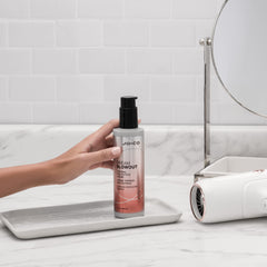 Joico Dream Blowout detalle de etiqueta con información de protección
