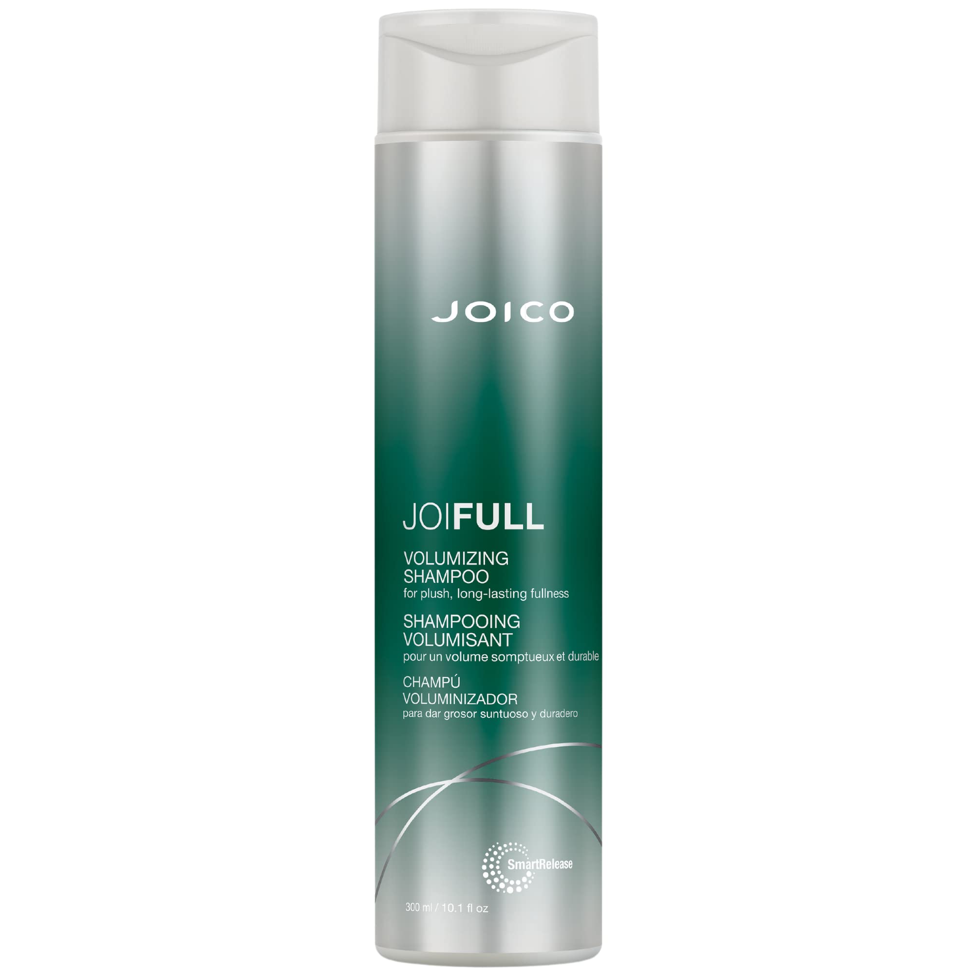 Joico frasco frontal con etiqueta visible y beneficio volumen ligero