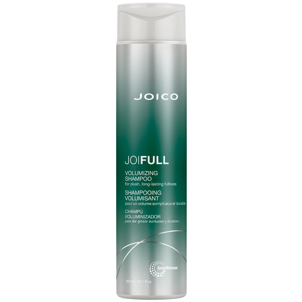 Joico frasco frontal con etiqueta visible y beneficio volumen ligero