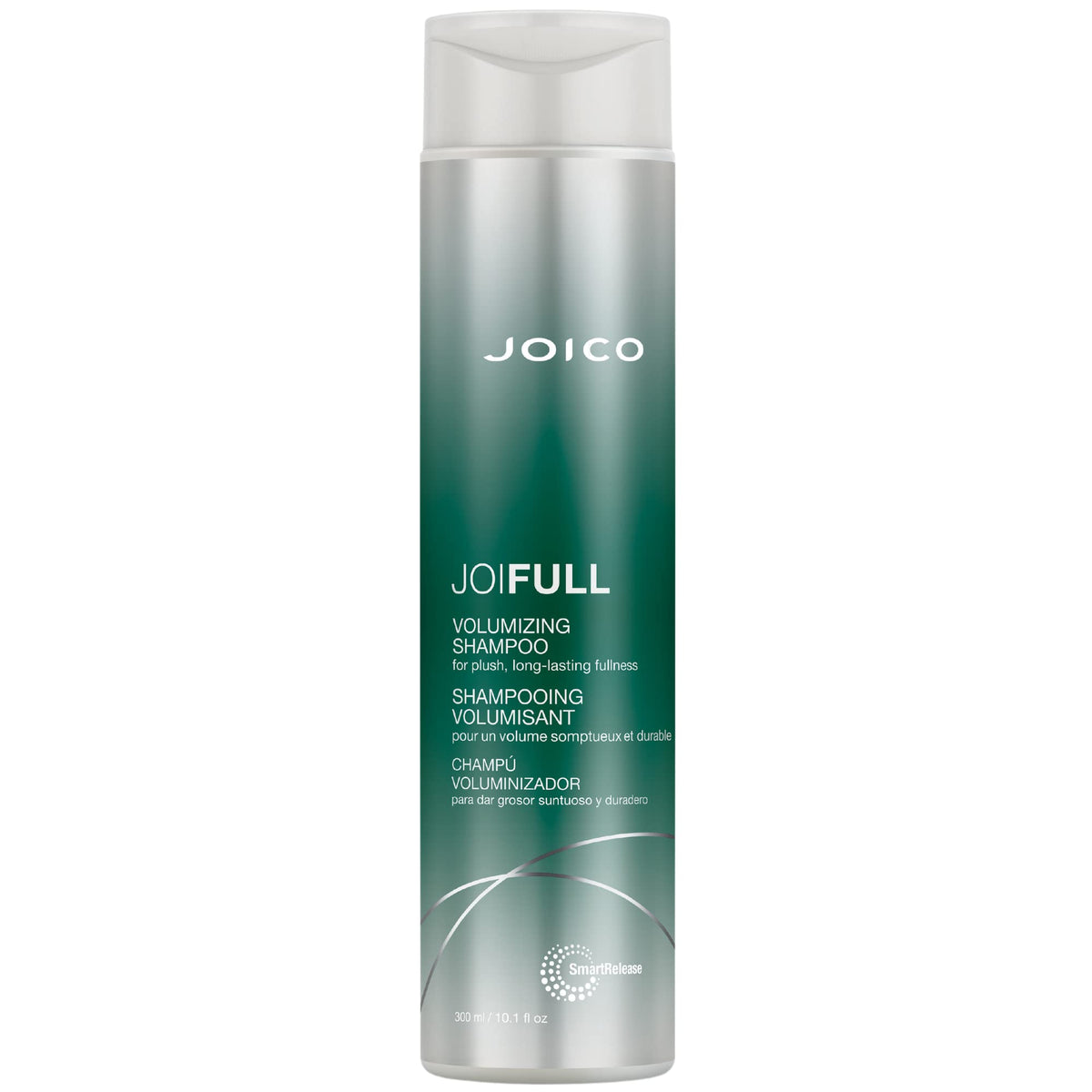 Joico frasco frontal con etiqueta visible y beneficio volumen ligero