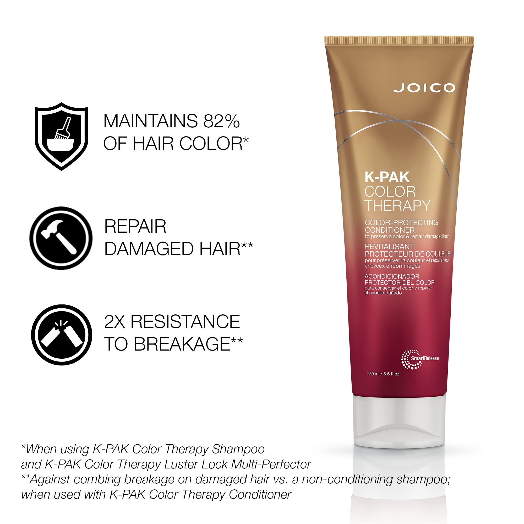 Joico K-PAK acondicionador abierto mostrando textura ligera y suave