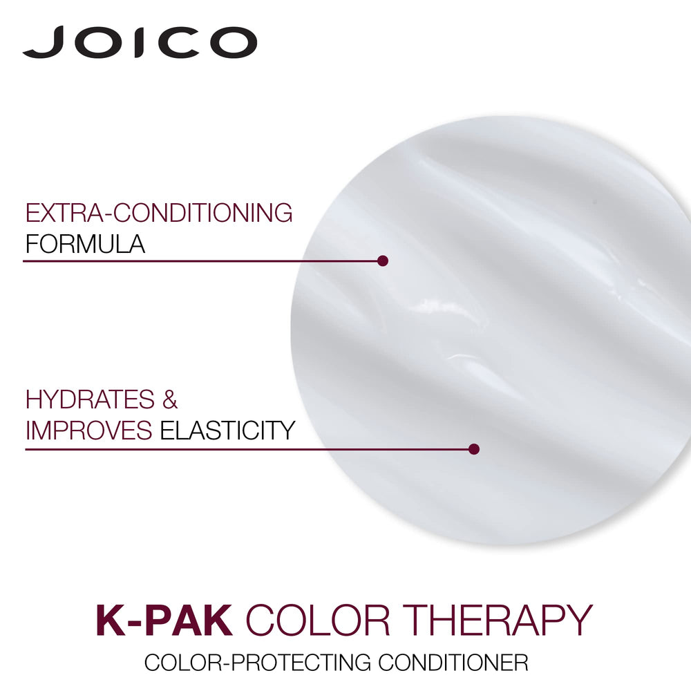 Joico K-PAK champú y acondicionador en ducha ilustrando uso diario