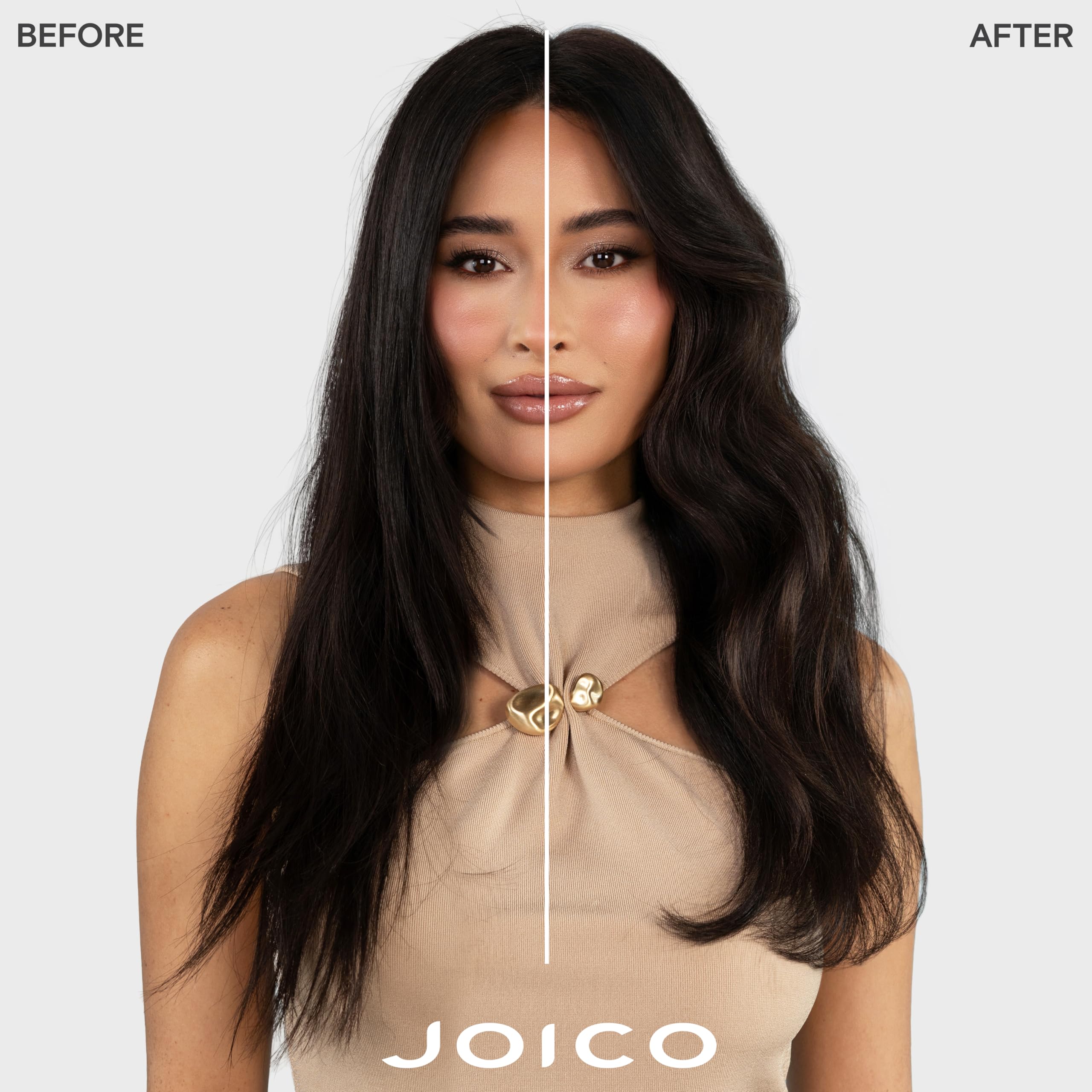 Joico textura del champú en mano que muestra consistencia nutritiva y fácil aplicación