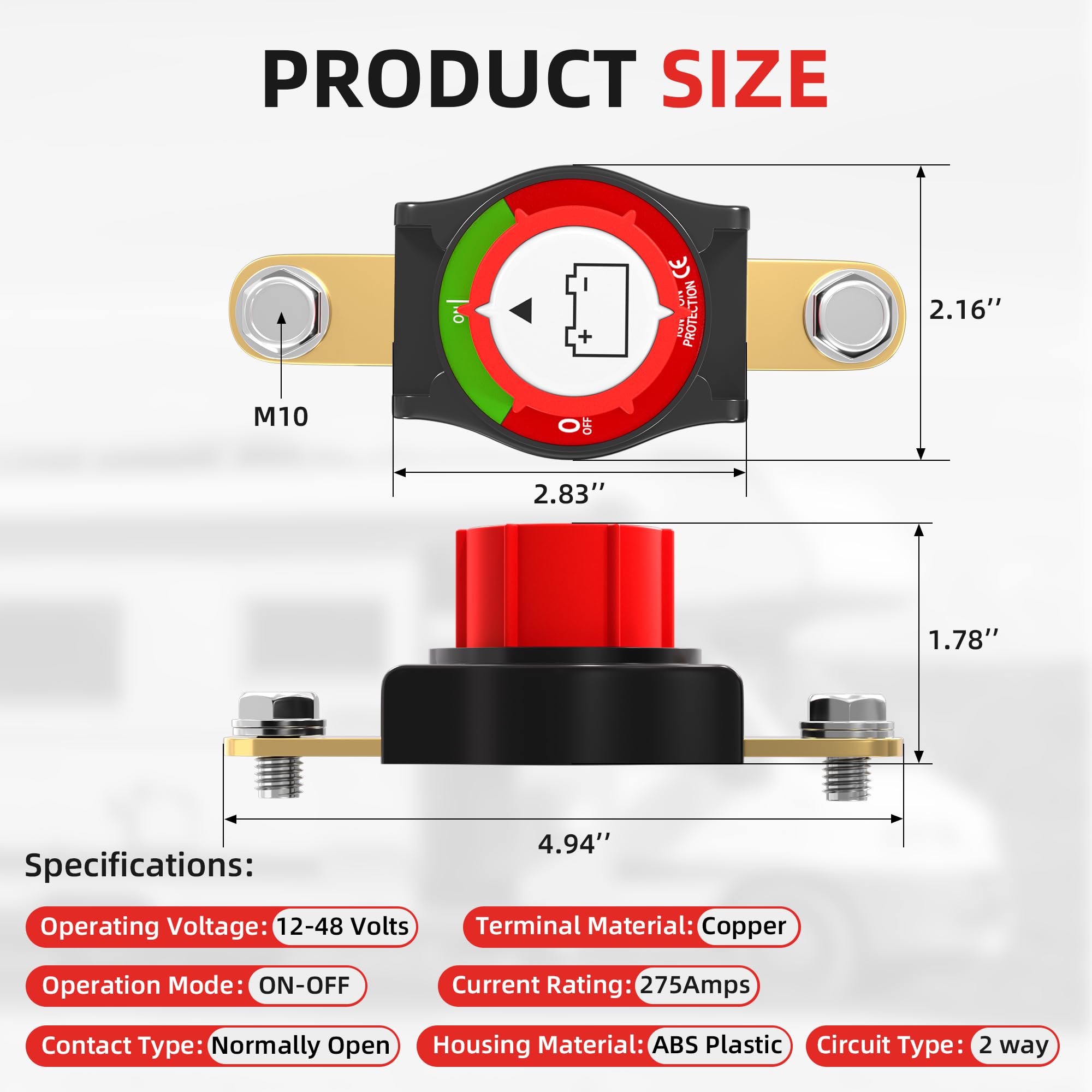 Joinfworld detalle de bornes M10 de cobre mostrando conductividad y robustez