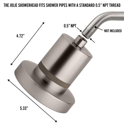 Jolie Skin Company showerhead installed in a modern bathroom to enhance daily routine