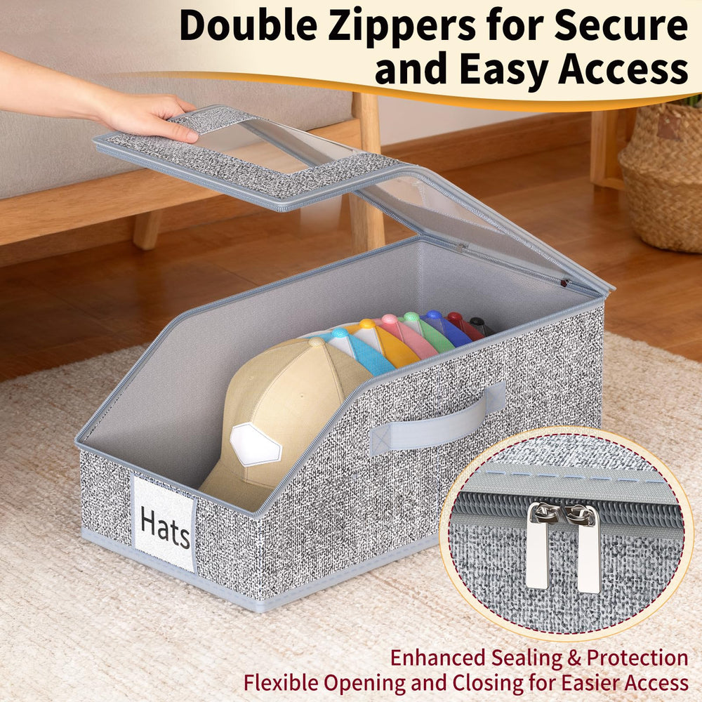 Jollcma hats visible inside organizer illustrating protection and space saving