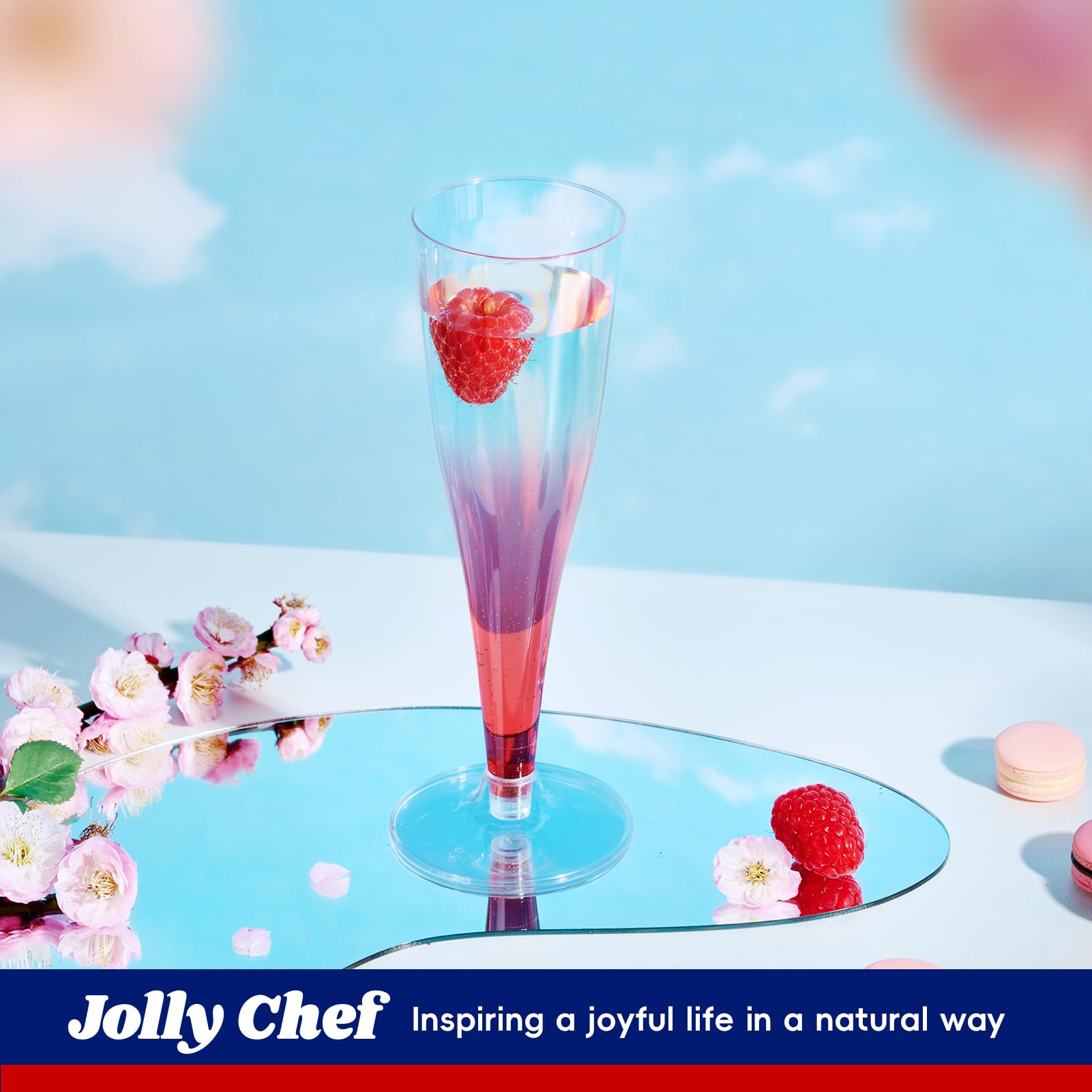 JOLLY CHEF brindis en grupo con copas desechables, uso práctico en eventos