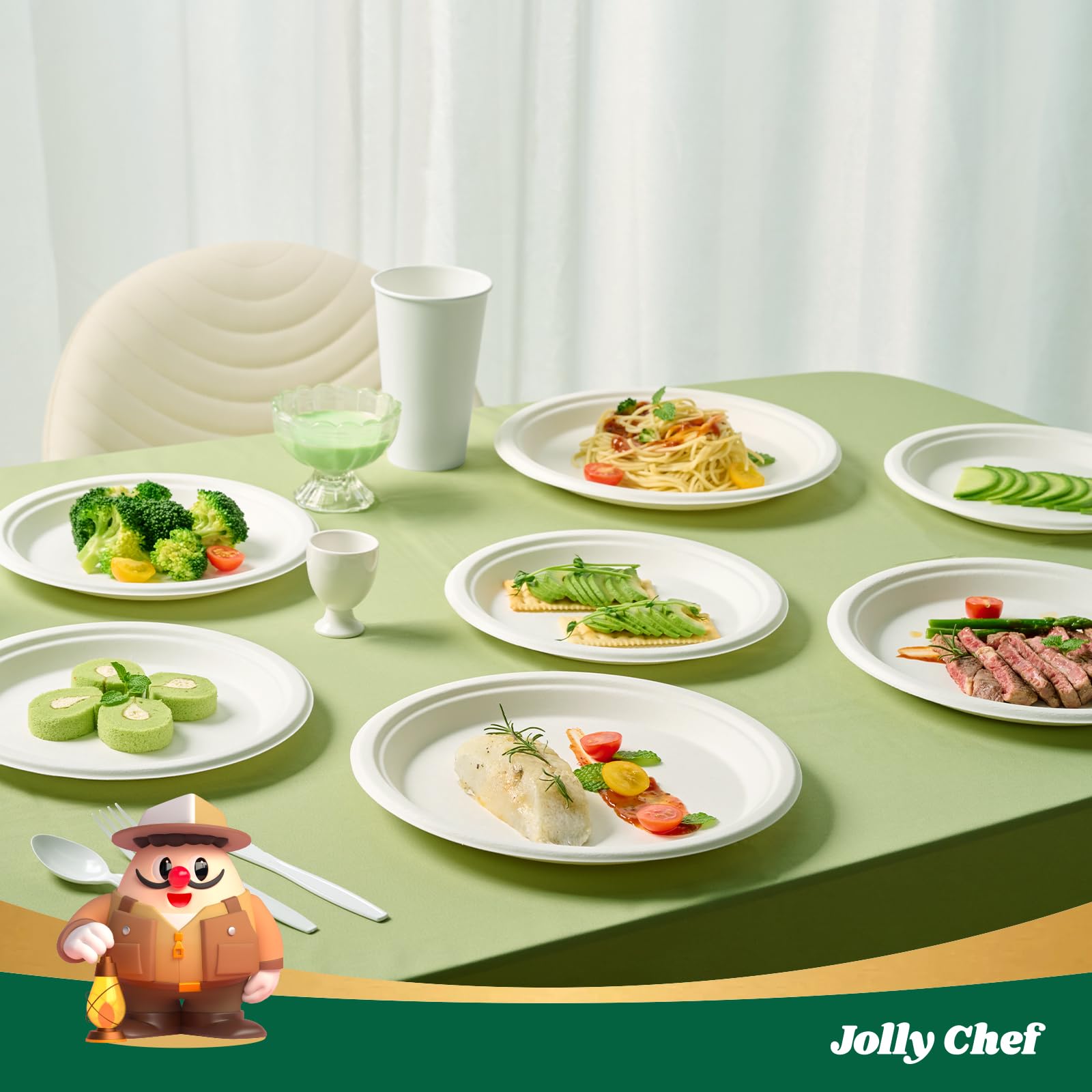 JOLLY CHEF plato en manos para comparar tamaño y facilidad de uso