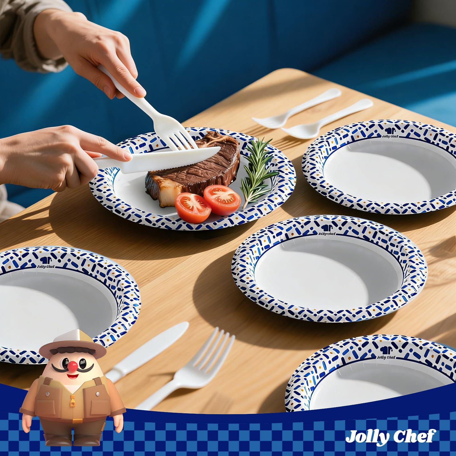 JOLLY CHEF caja del pack con 140 platos lista para evento