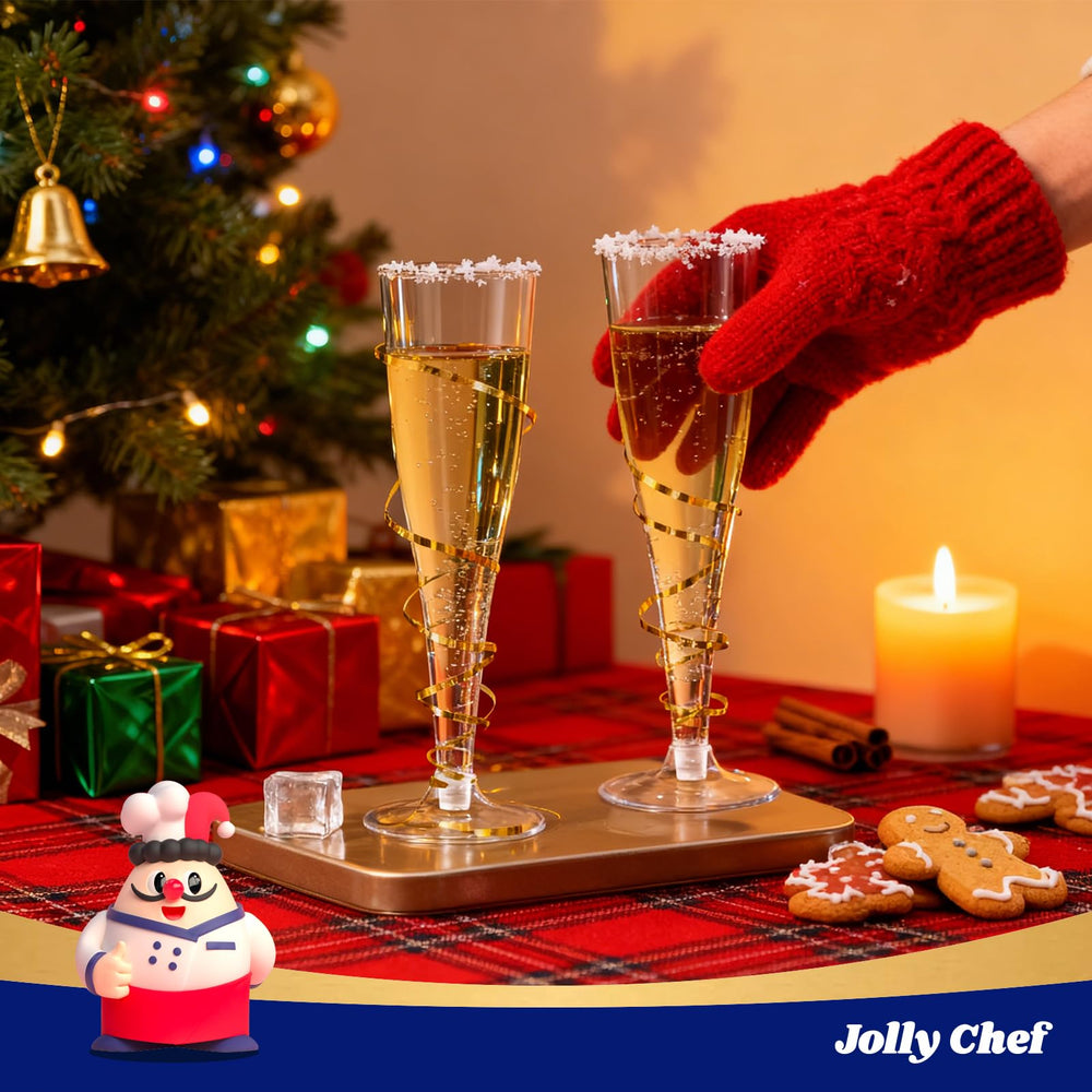 JOLLY CHEF copa siendo llenada con champán, adecuada para brindis