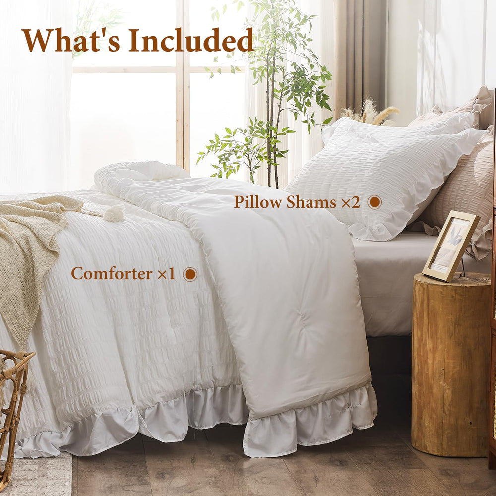 JOLLYVOGUE styled queen bedroom showcasing elegant shabby-chic look and cozy atmosphere benefit