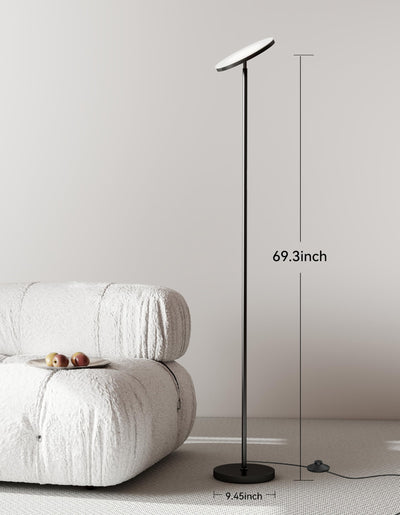 JOOFO adjustable lamp head angled to direct light where needed for reading