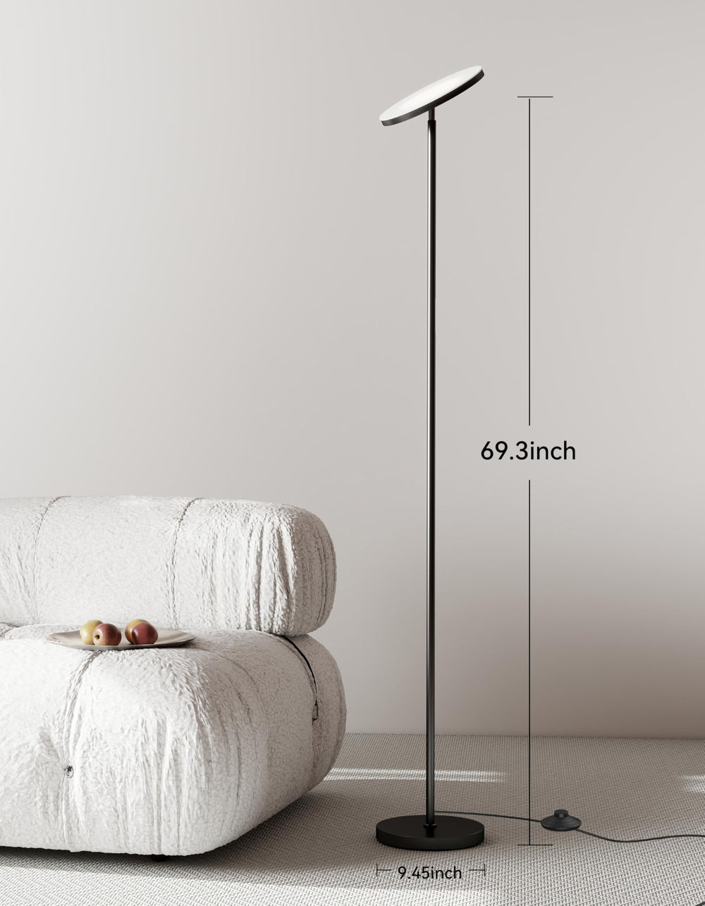 JOOFO adjustable lamp head angled to direct light where needed for reading