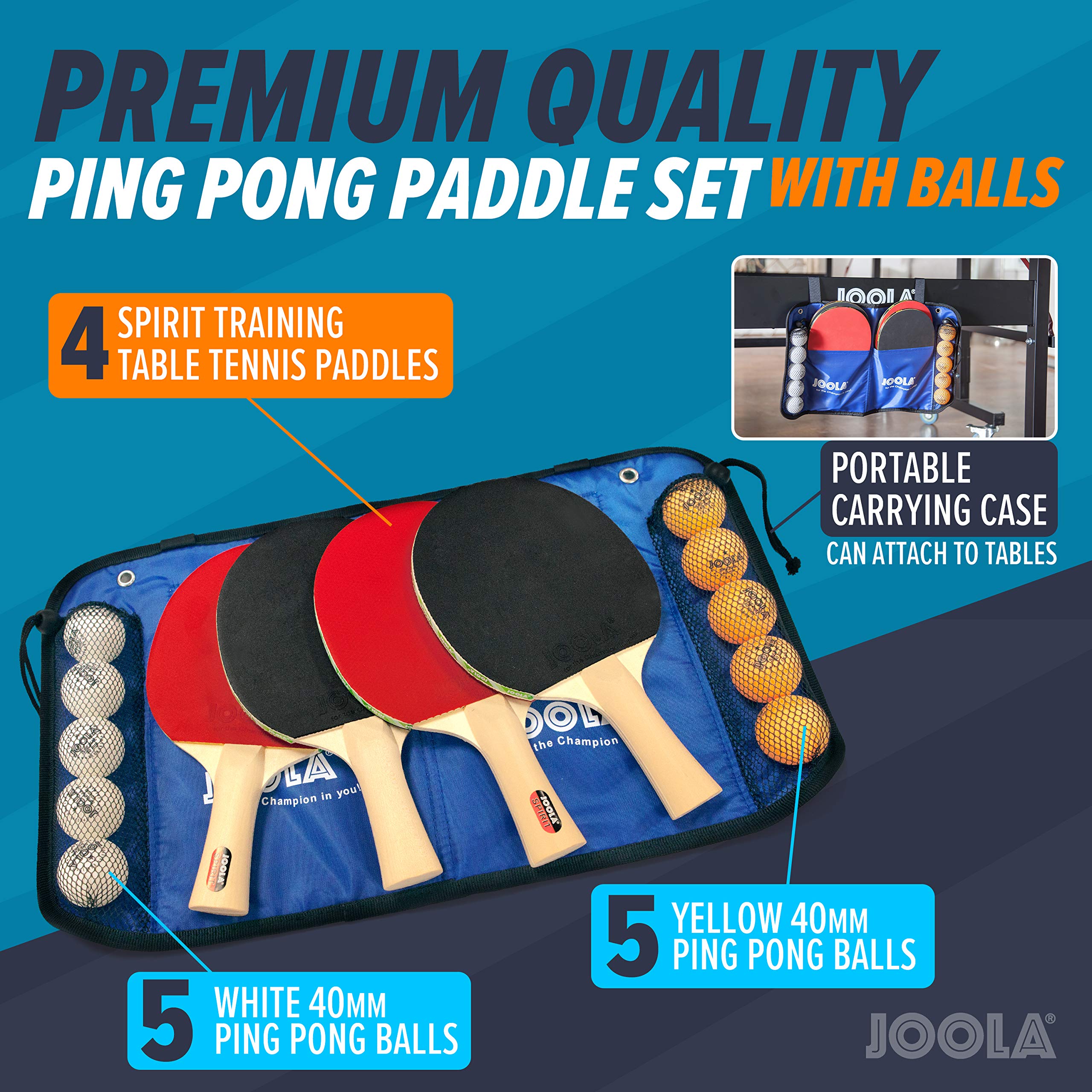 JOOLA pelotas blancas y naranjas 40 mm para visibilidad y práctica